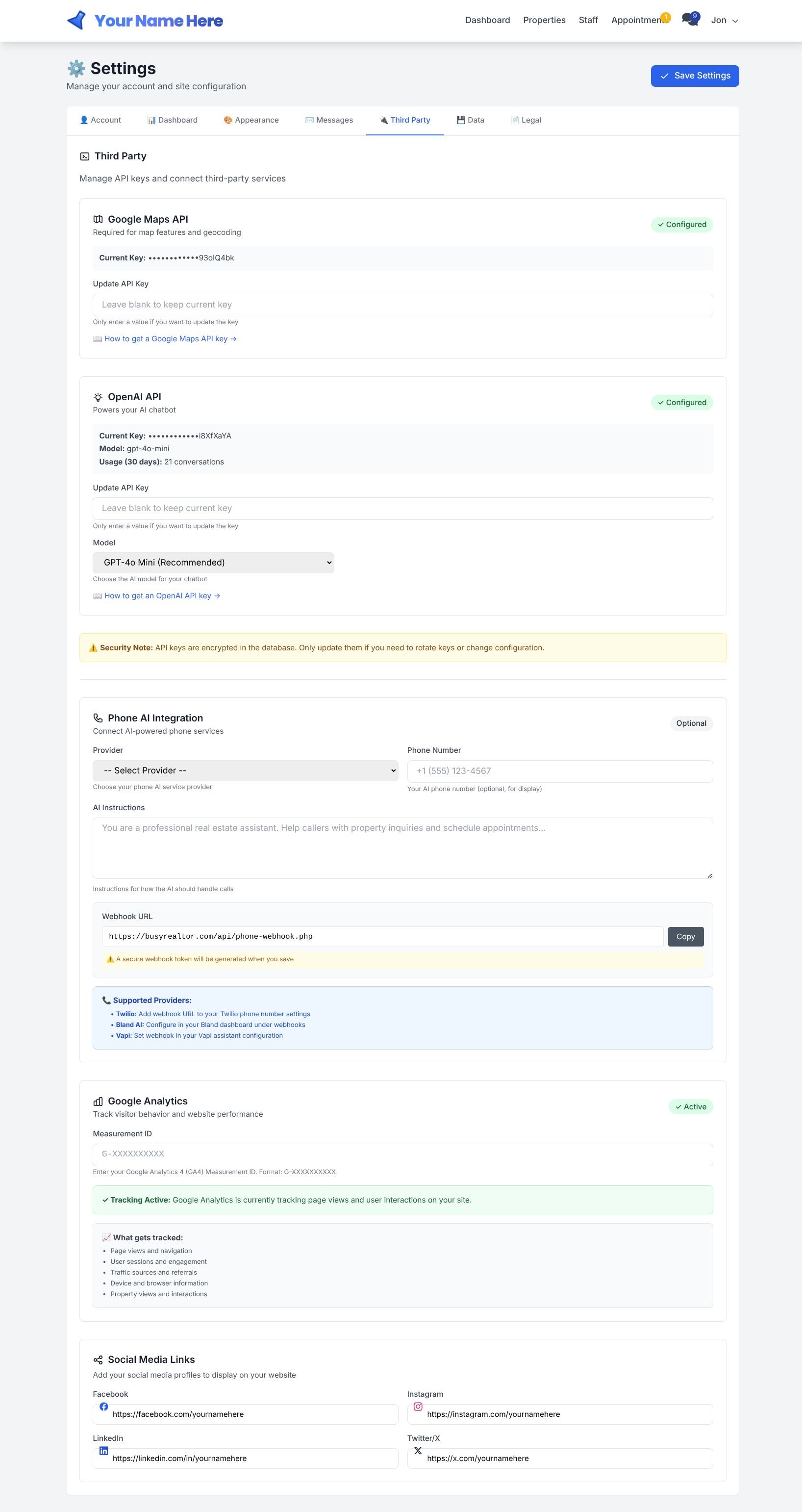 Third Party Integrations